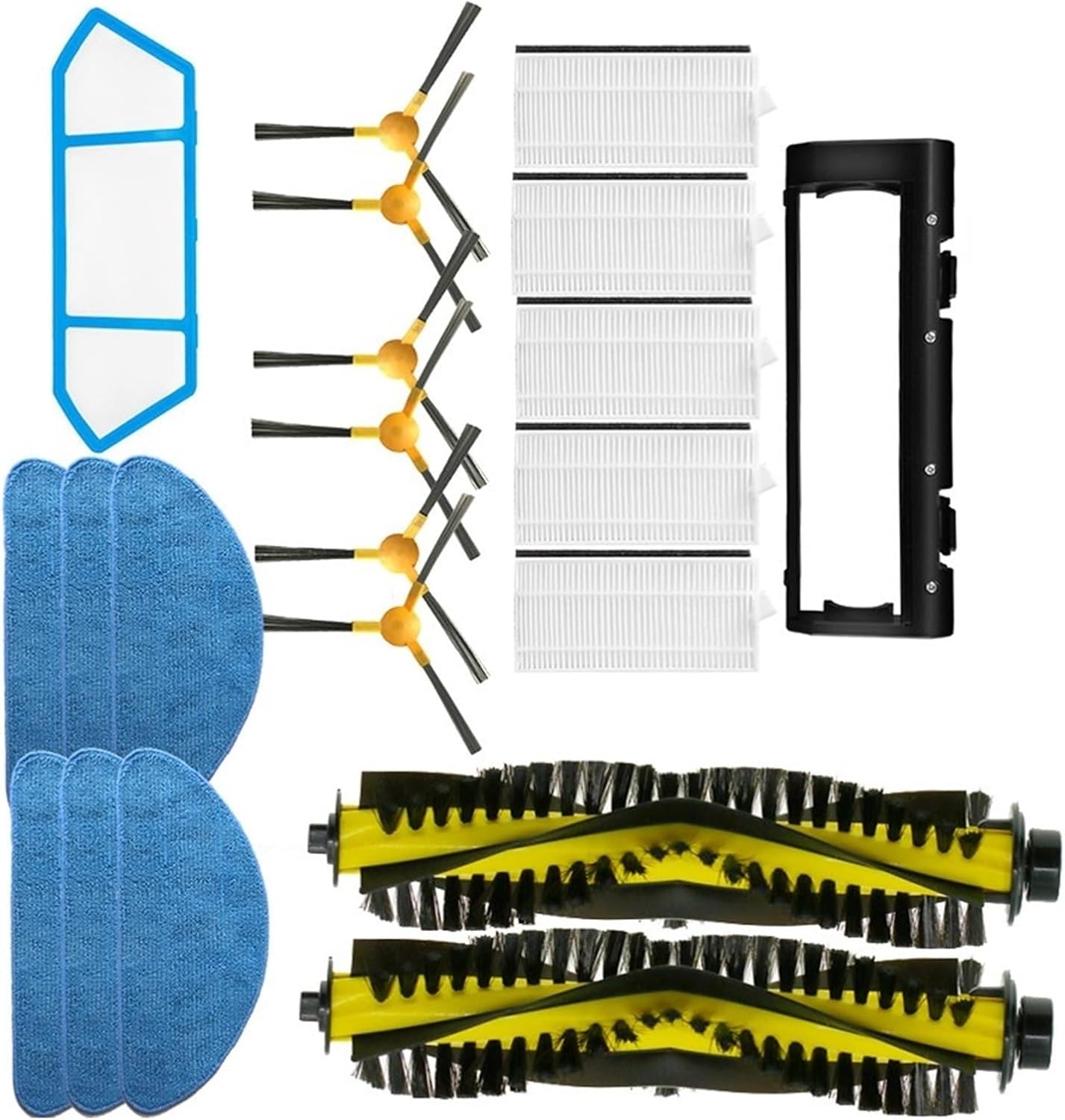 Main Brush, Side Brush, Filter Screen, Mop Cloth, Main