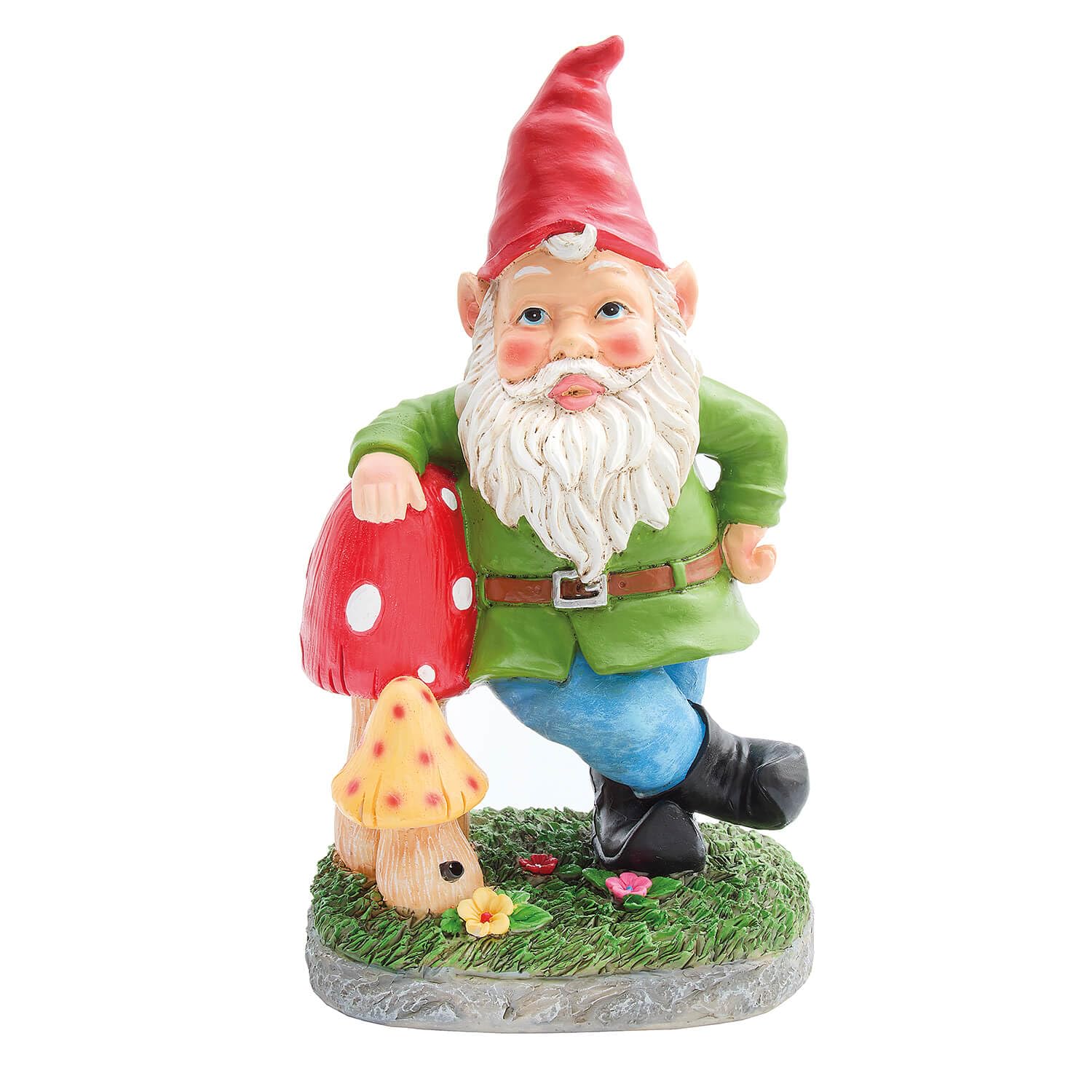 Coopers Of Stortford Multicolor - Whistling Garden Gnome With Motion Sensor - Battery Operated Outdoor Polyresin Ornament For Front Door Or Flowerbed