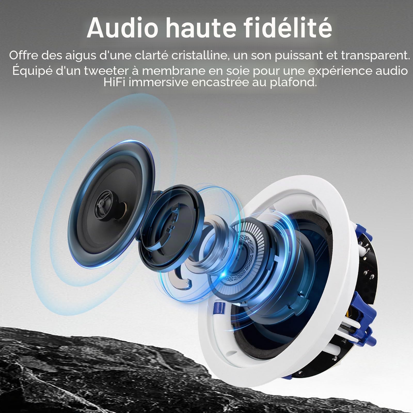 STUDIOFINIX Système de Haut-parleurs Bluetooth encastrés 13,3 cm 300 W 2 Haut-parleurs