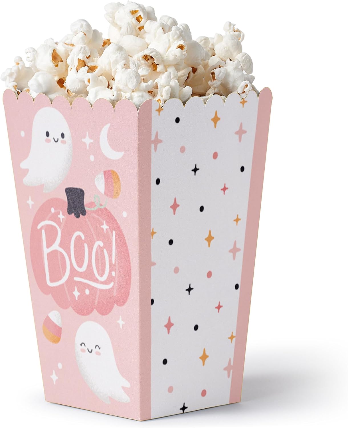 Pastel Halloween Popcorn Boxes - Pink Pumpkin Party Treat Boxes - 12 Ct