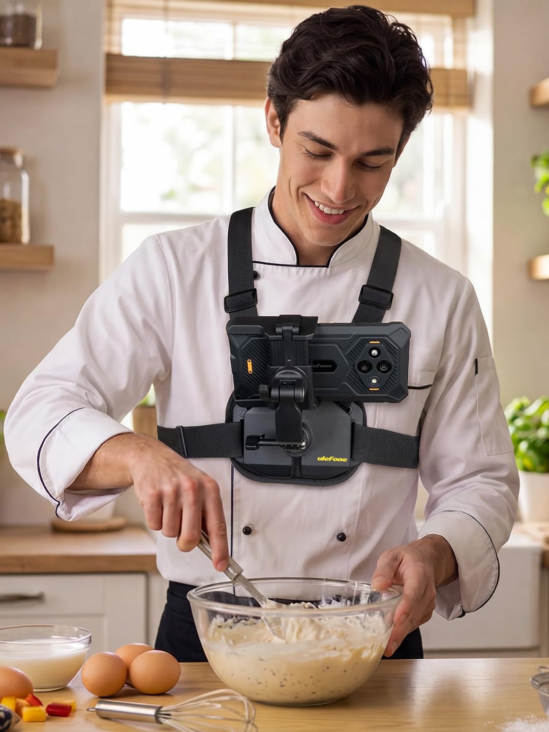 Armor Mount Go verstellbare Brustgurt-Halterung, Schnellentriegelung, 360° drehbar und 270° Neigung für Smartphone & Action-Kamera, passend für 55–80 mm Breite, max. 13 mm Dicke, ideal für POV-Filme