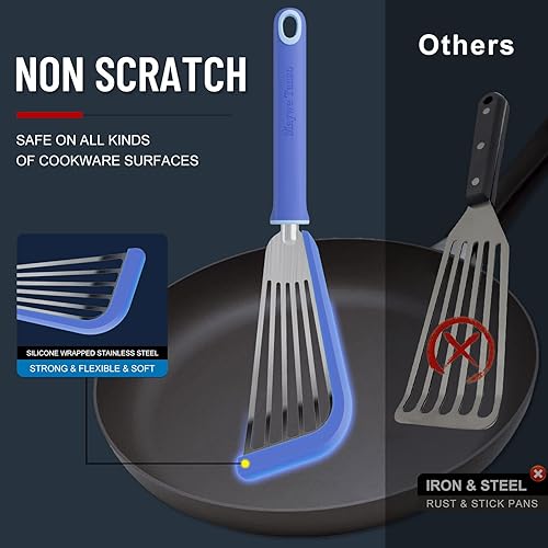 Miniatura 3 de Maywe Tanso Espátula de pescado, espátula de silicona resistente al calor de 600 con cepillo de untar, para utensilios de cocina antiadherentes,