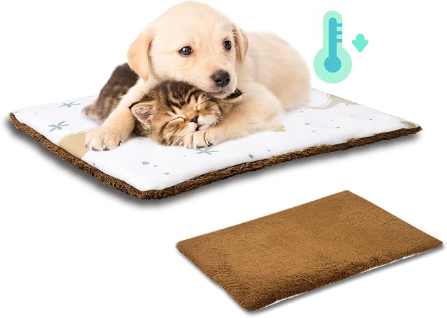 NWK Self Heating Pet Pad Reversible Warm and Cooling Dog Bed Mat Sleeping Mat for Dogs and Cats (50cm*40cm)