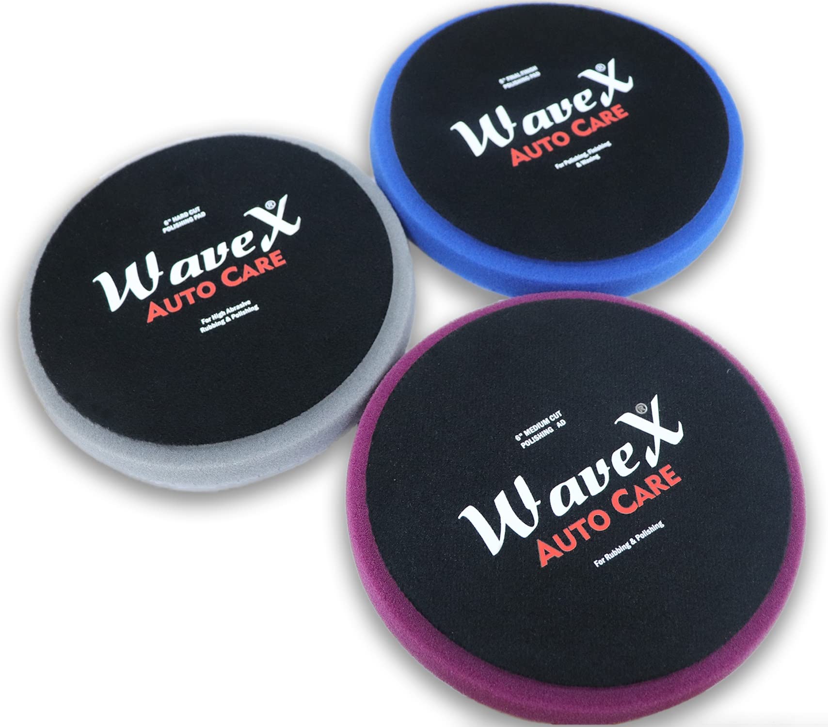 Wavex Foam Pad Polishing And Buffing Pad Combo | Hard Cut Polishing Pad, Medium Cut Polishing Pad And Final Finish Polishing Pad | 6.5"- Fits 6" Backing Plate | For Da And Rotary Polishers - Black (B0BDV7R7S8) Amazon Price History, Amazon Price Tracker