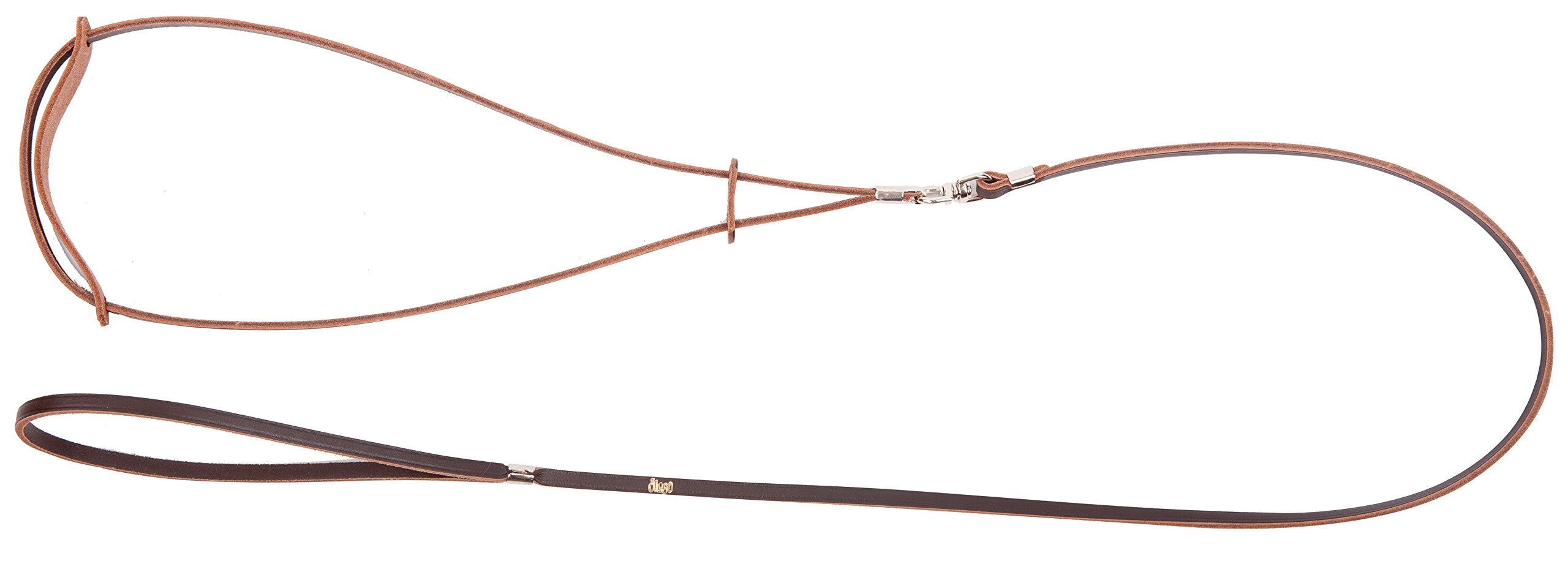 Dingo Smart Fashion for Champion, Leather Show Leash, Brown Lead for Exhibition and Dog Ring Show 10706