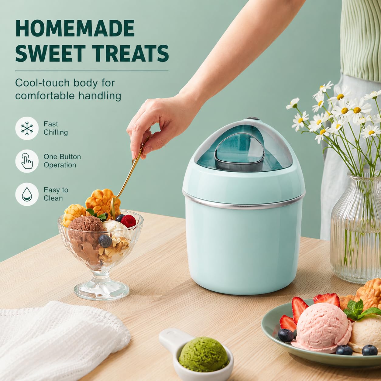 Machine à glace électrique 800 ml pour yaourt glacé et sorbet