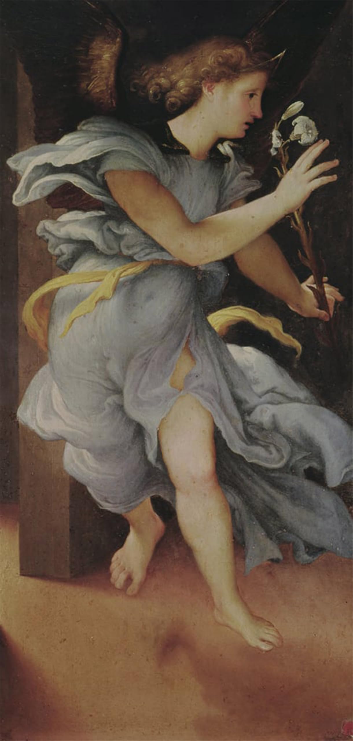 POSTERIIk Famous Modern Artwork Art Mural the Archangel Gabriel Left Hand From the Annunciation by Famous Artist Oil Paintings Pictures for Home Decor 60x90cm
