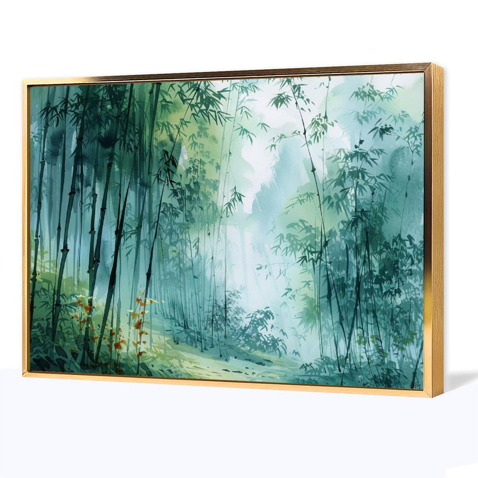 Amazon.co.jp: 絵画 静かな竹林インテリア 絵画 植物イラストアート