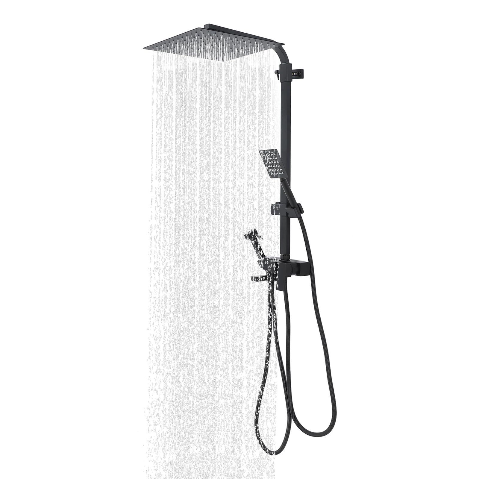 73-116 cm Altura Regulable Duscharmatur Komplettset, Duschsystem Schwarz
