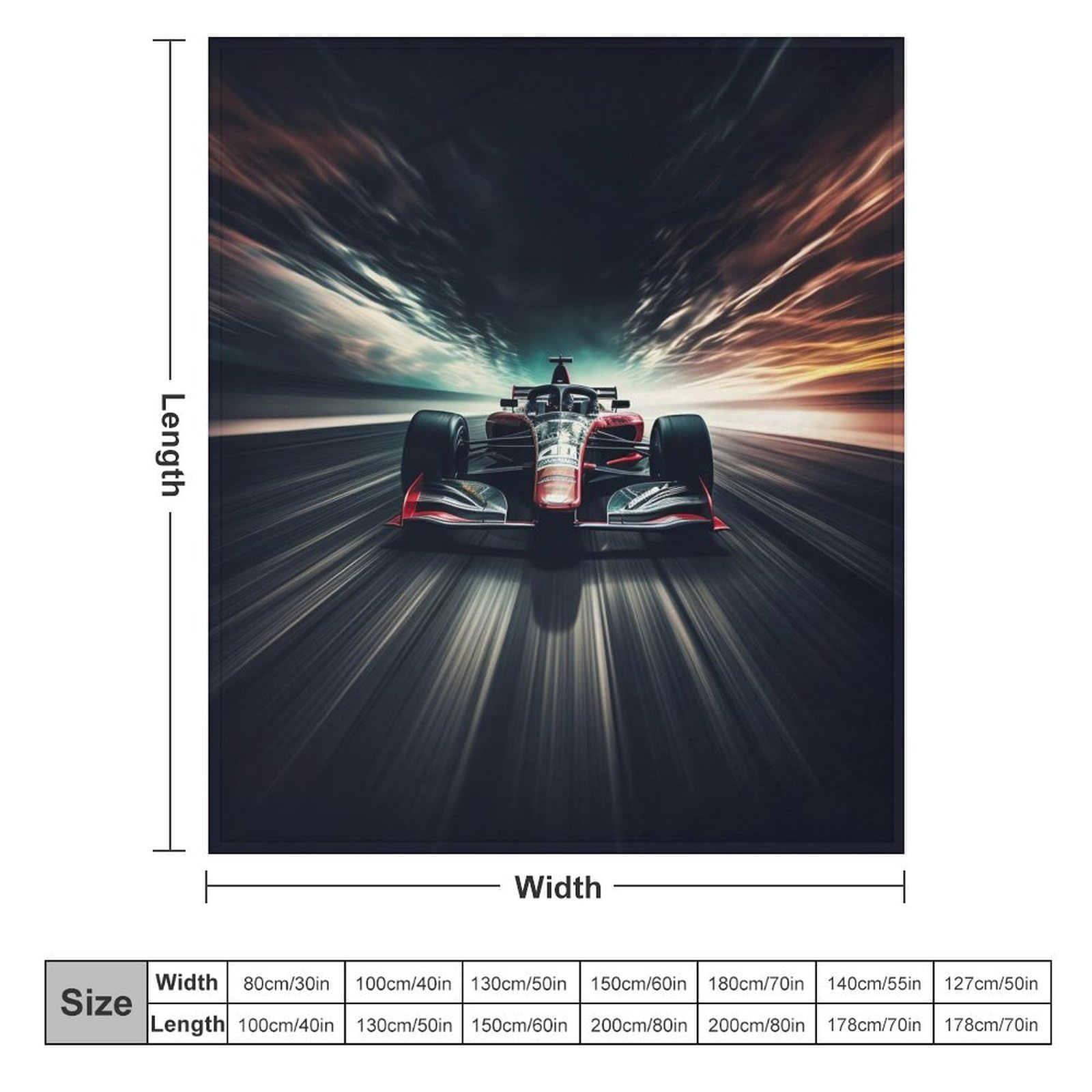 F1 Course Plaid Couverture Polaire, Couverture Polaire Haute Qualité en Flanneladaptée Aux Canapés Et Aux Lits - Chaud, Épais, Durable, Facile À Entretenir （180×200cm）