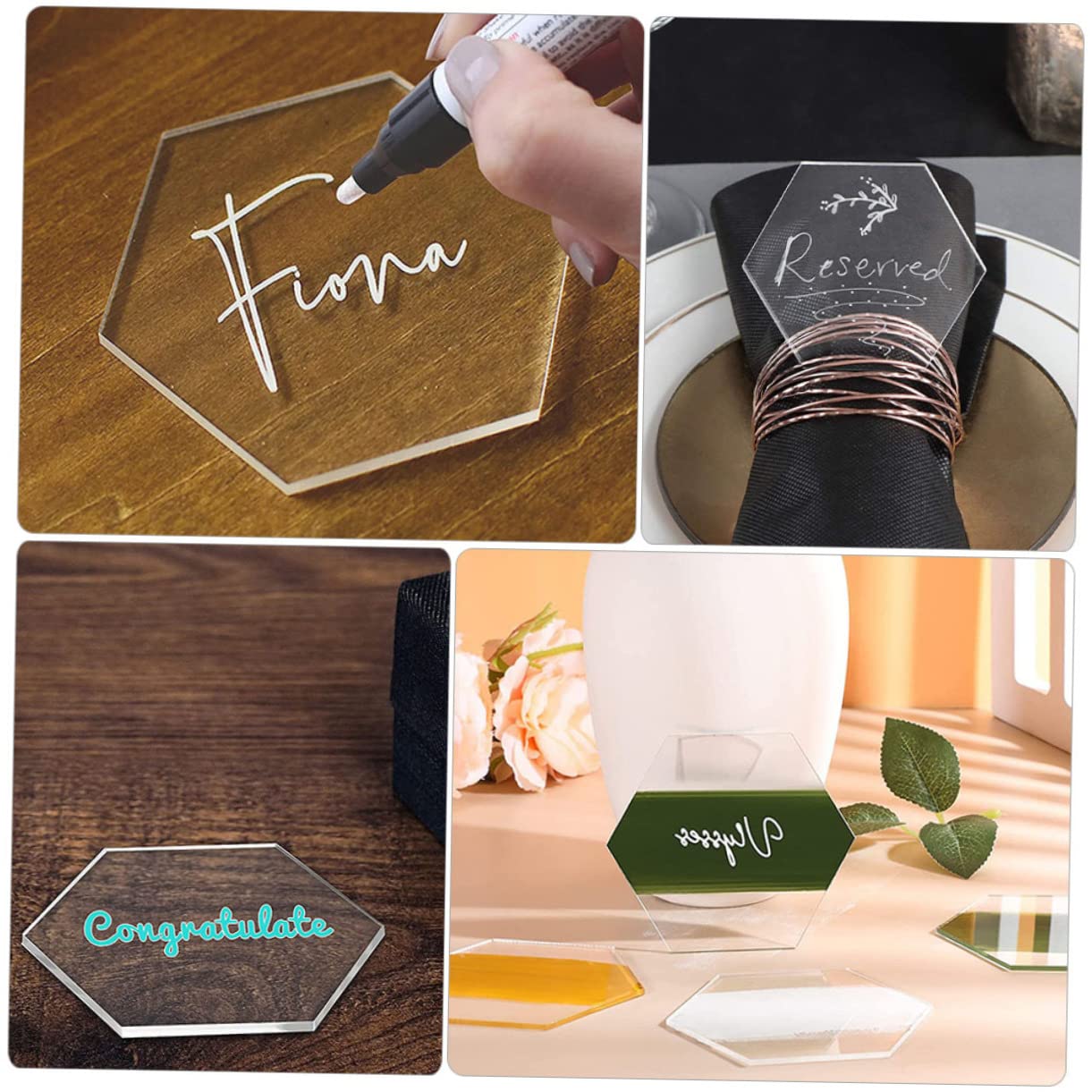 BELLIFFY 10pcs Acrylic Blanks Kids Acrylic Plates Lightweight Scratch-Resistant Graffiti Cards