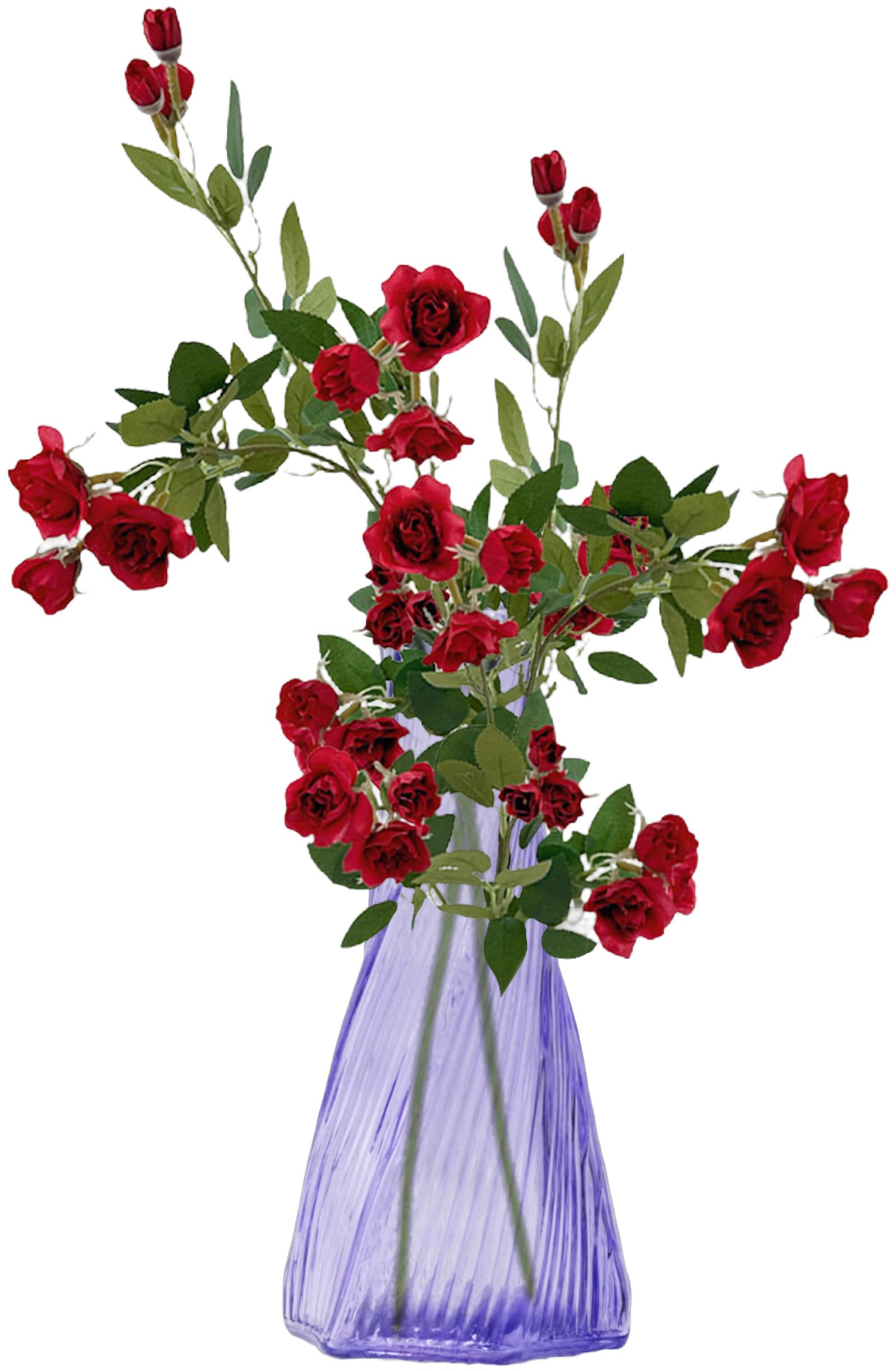 astylishome Red Artificial Flowers Faux Flower - 2 Bundles Outdoor UV Resistant for Home Wedding Decor 4718