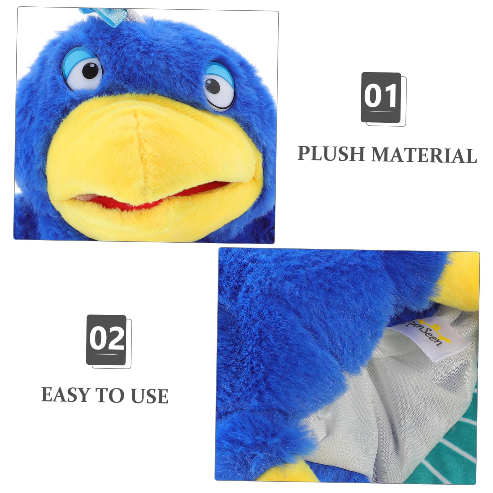 Vaguelly Pavo Real Lavable Marioneta de Mano de Peluche Interactiva de Felpa Suave y Algodón PP Contar Historias para Niños y Adultos