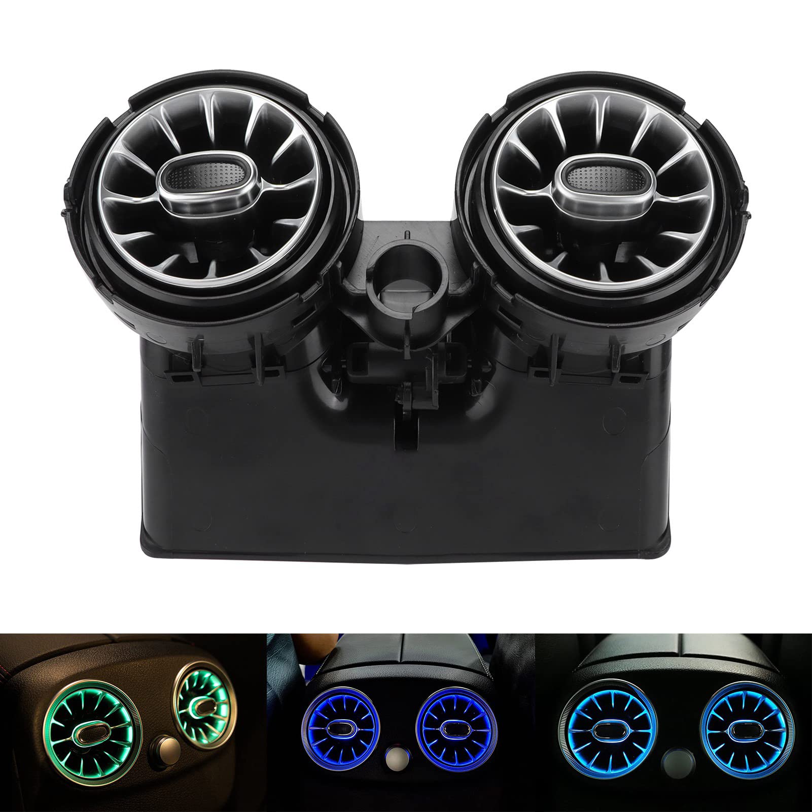 Luci D'atmosfera a LED Per Bocchetta Dell'aria, Kit di Luce Ambientale Per Bocchetta Dell'aria a Turbina Posteriore a 64 Colori a LED Compatibile con Mercedes‑Benz Classe C GLC W205 X253 2019‑2021