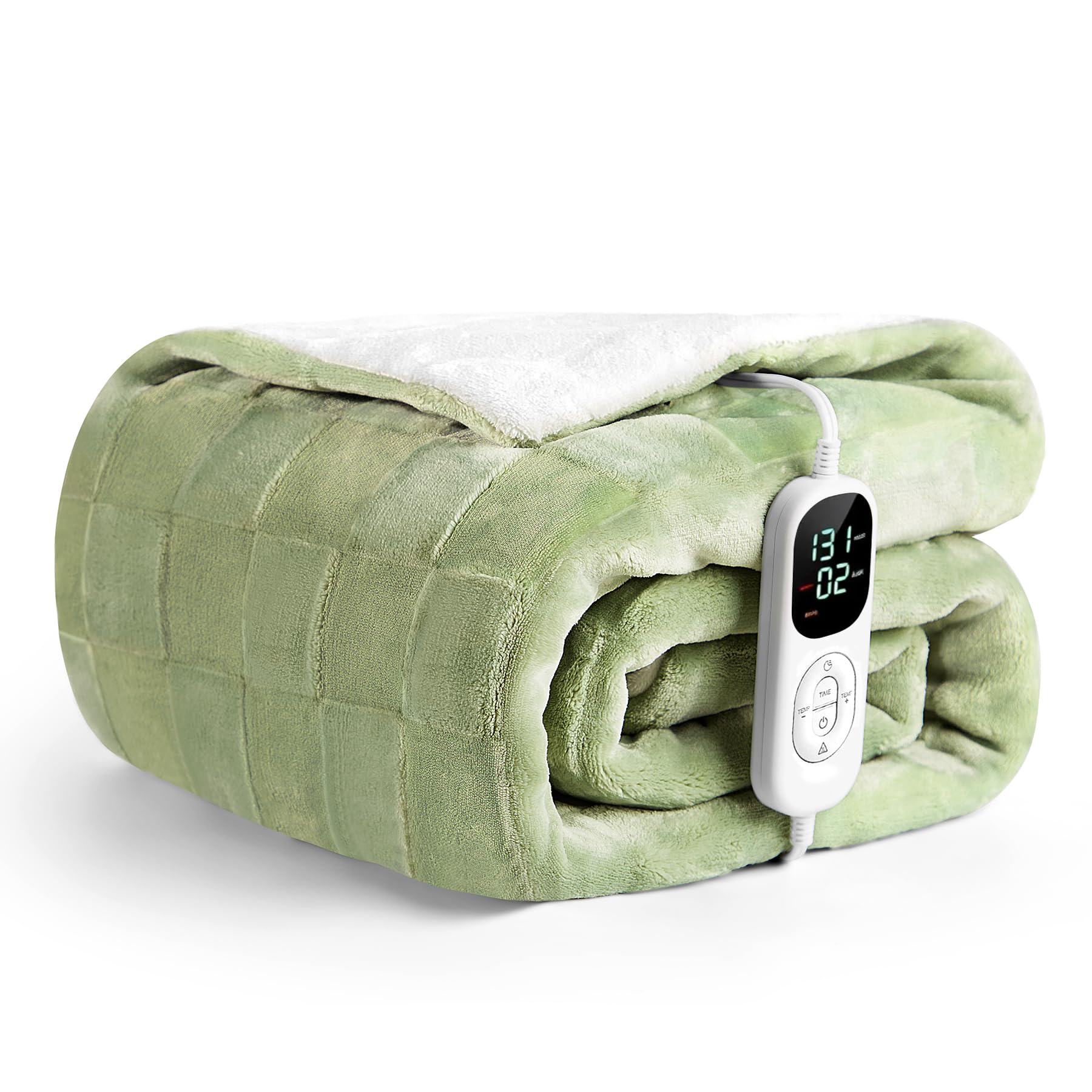 Heated Throw(50"x60") Blanket,Ultrasoft Electric Blanket Checkered Pattern