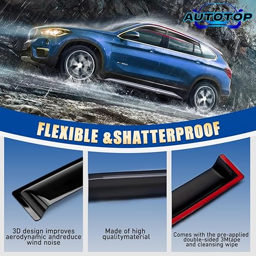 Miniatura 5 de Deflectores de ventana 4 unidades, protectores de lluvia para Toyota Camry 2012-2017