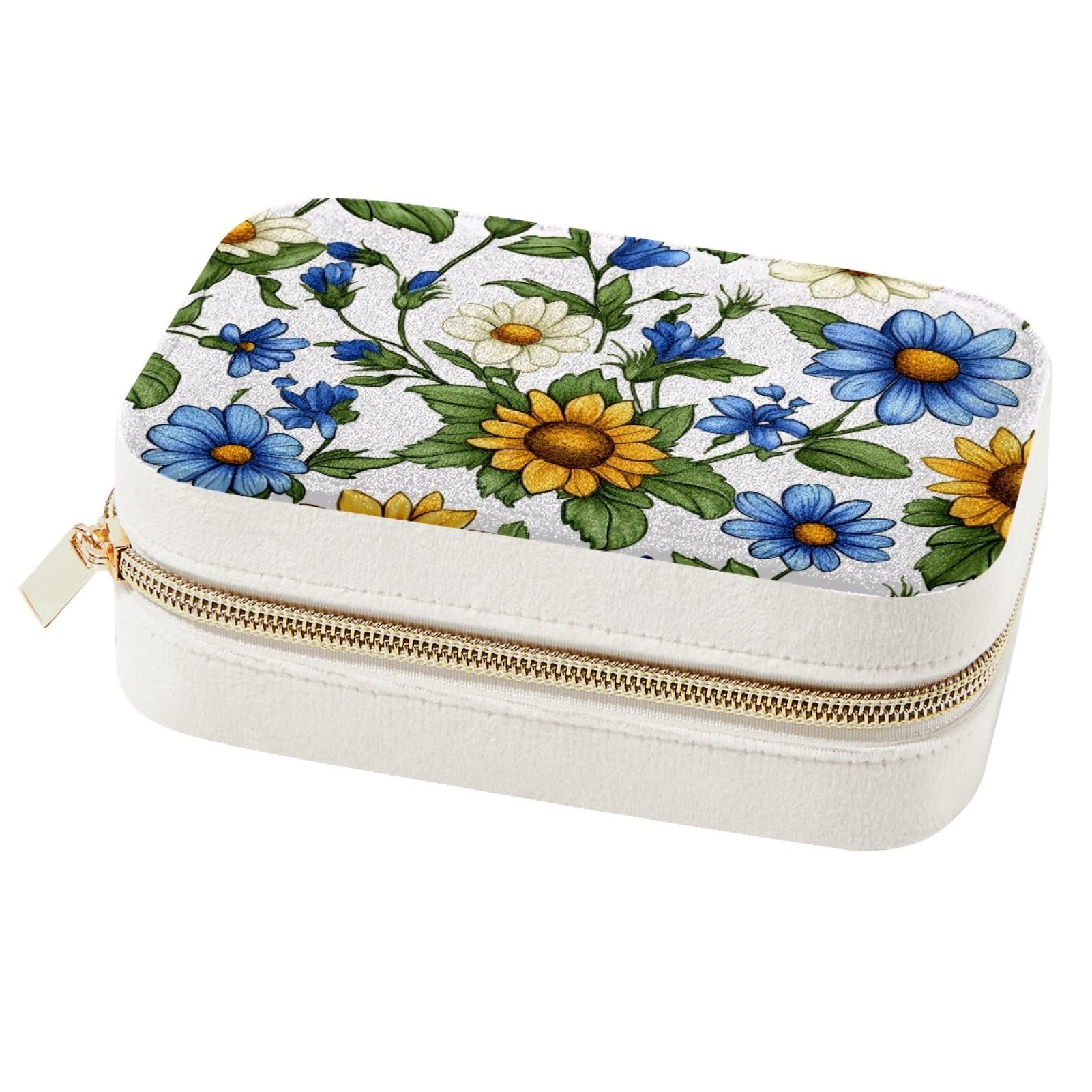 Organiseur de bijoux de voyage fleuri à offrir en cadeau aux femmes et filles