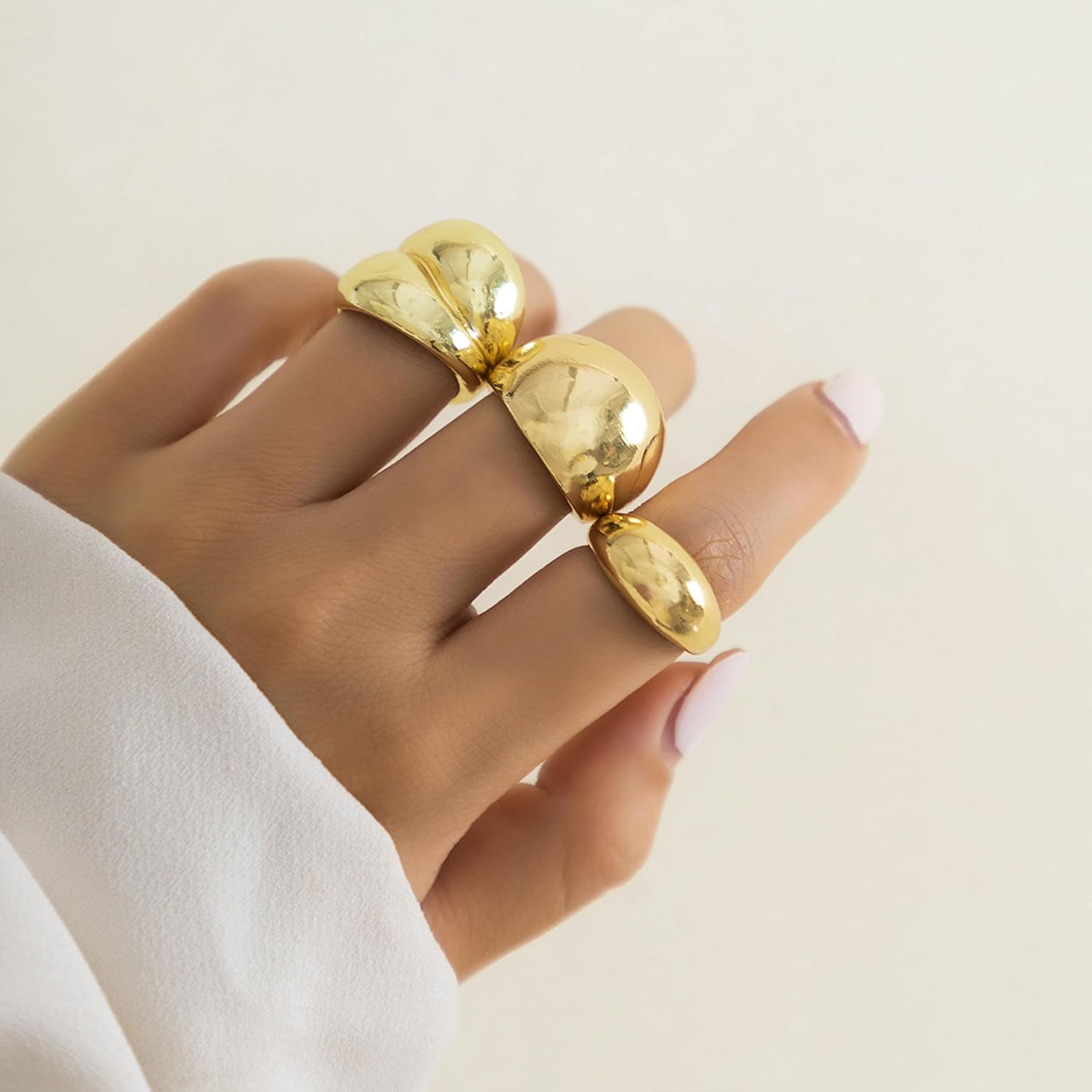 Chunky Gold Rings for Women Vintage Gold Rings Set Boho Statement Knuckle Ring Gold Stackable Rings Jewelry Gifts for Women - Image 2