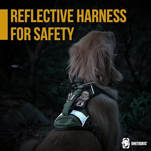 Miniatura 5 de OneTigris Arnés para perro sin tirones para perros medianos y grandes al aire libre, reflectante, chaleco de servicio para perro con mango de