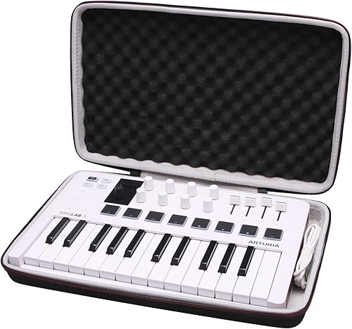 LTGEM - Funda para controlador de teclado híbrido Arturia MiniLab 3 Mini - Bolsa de transporte protectora de viaje de almacenamiento duro