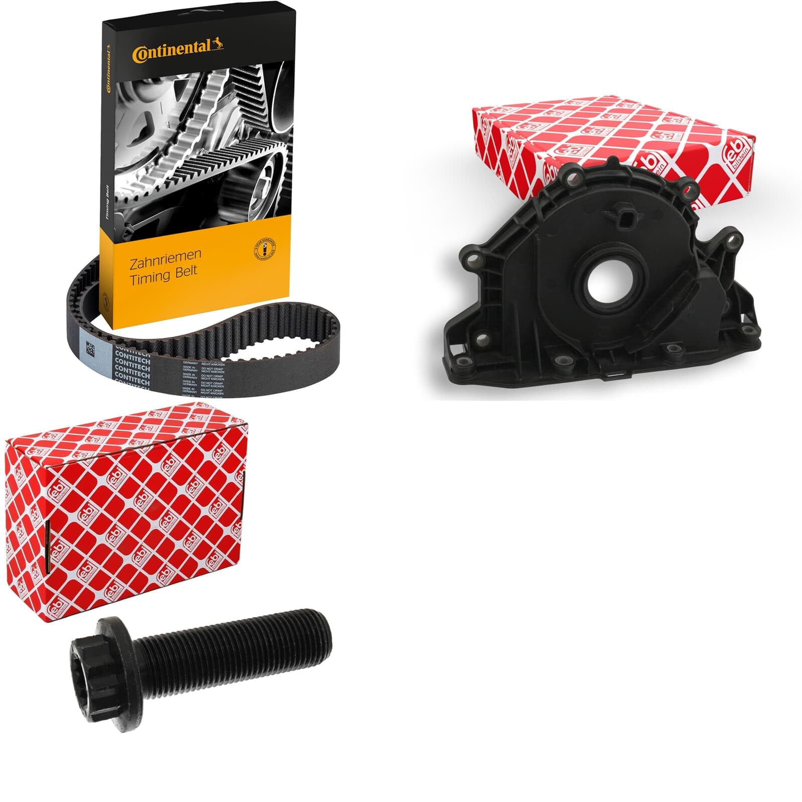BandelOne enthält Conti Zahnriemen Ölpumpe + Schraube + Febi Wellendichtring für 1.6 2.0 Tdi