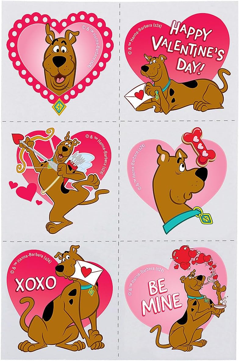 Fun Express Bulk 72 Pieces Bulk Scooby-Doo Valentine Hearts Temporary Tattoos