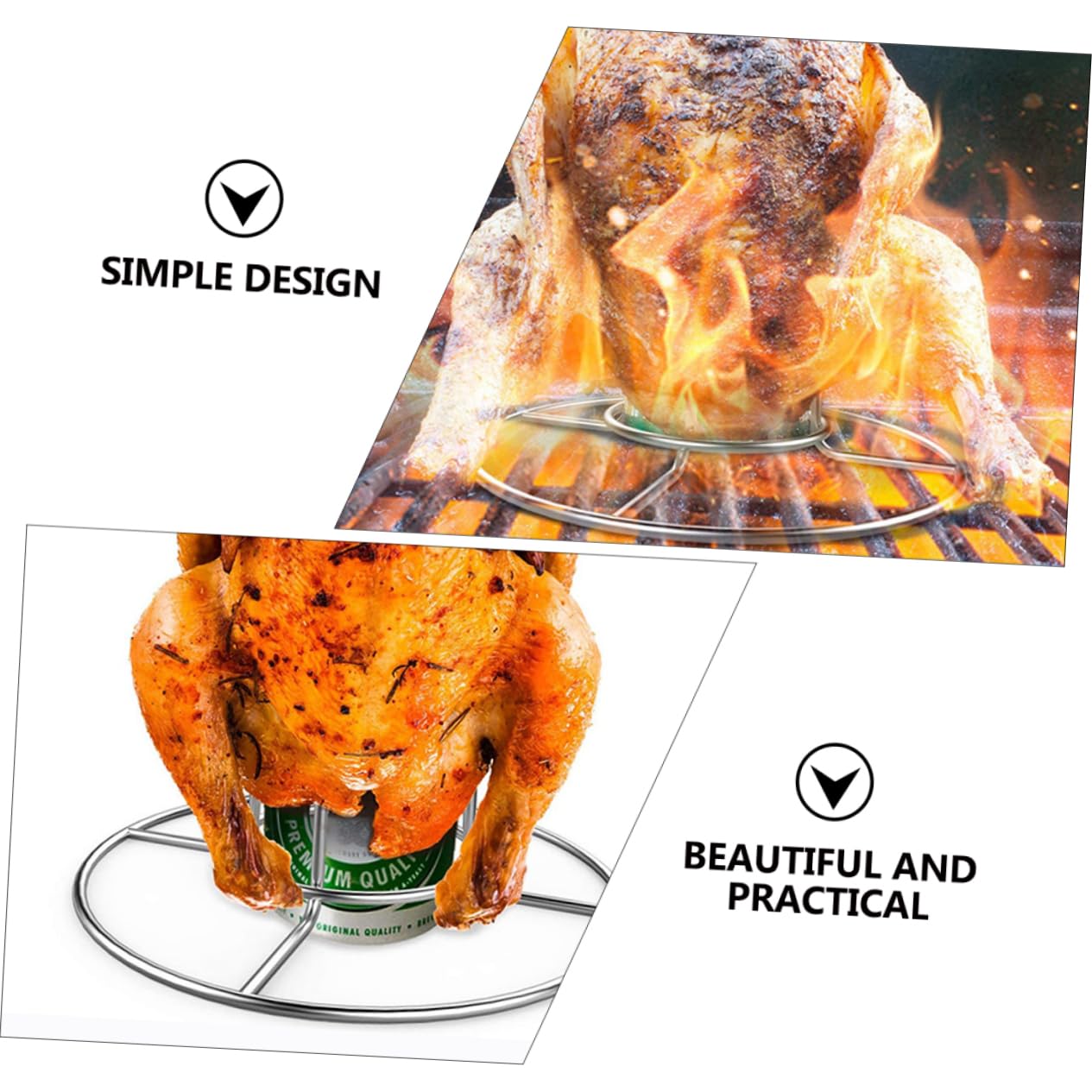BESPORTBLE 4pezzi Inossidabile per Arrosto per Rack per BBQ Accessorio per Picnic e Grigliate all