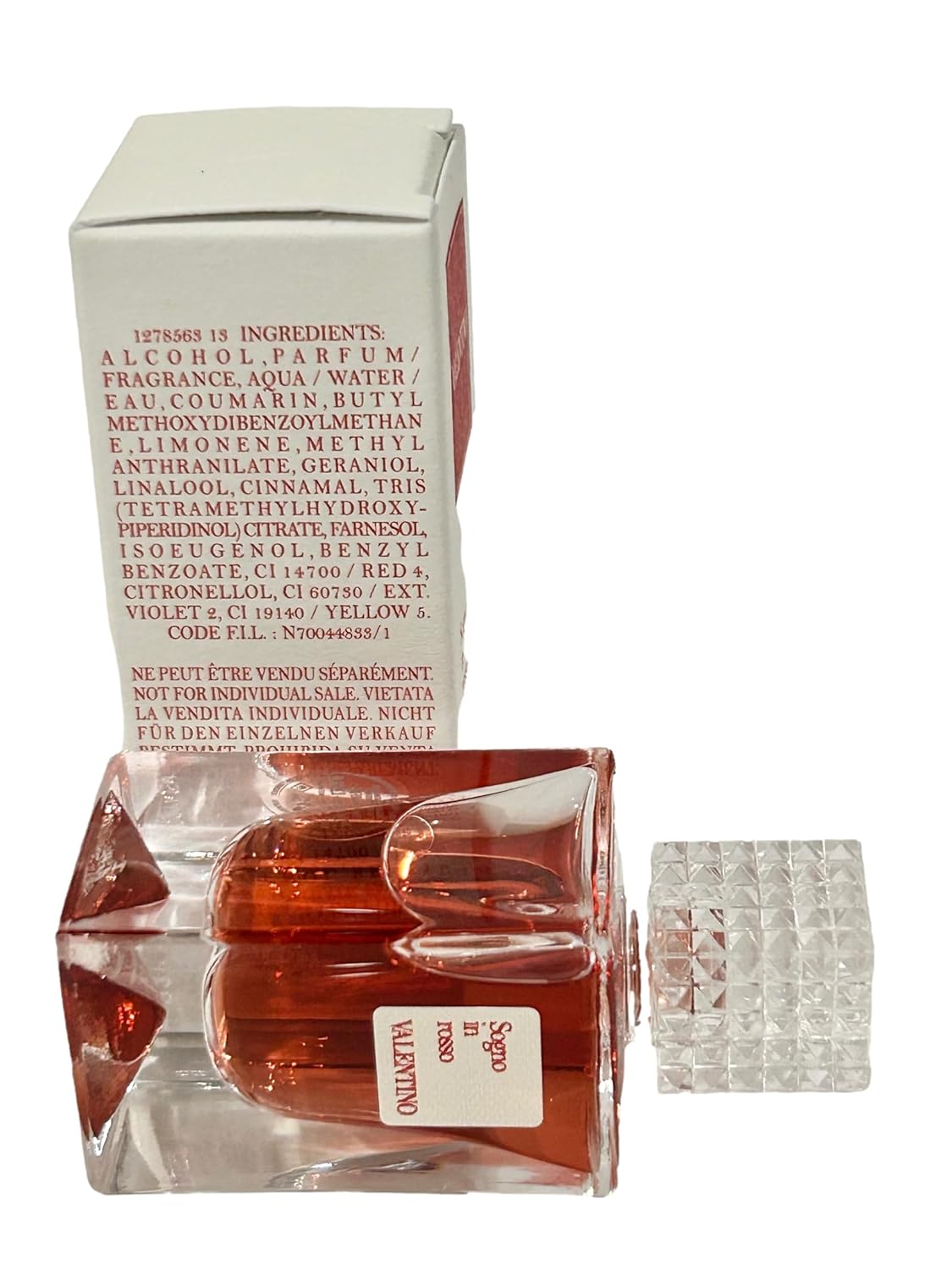 Valentino Anatomy of Dreams SOGNO IN ROSSO UNISEX PARFUM SMALL/MINI/TRAVEL SIZE Perfume 7.5 ml / 0.263 fl oz SPLASH ON (0661)