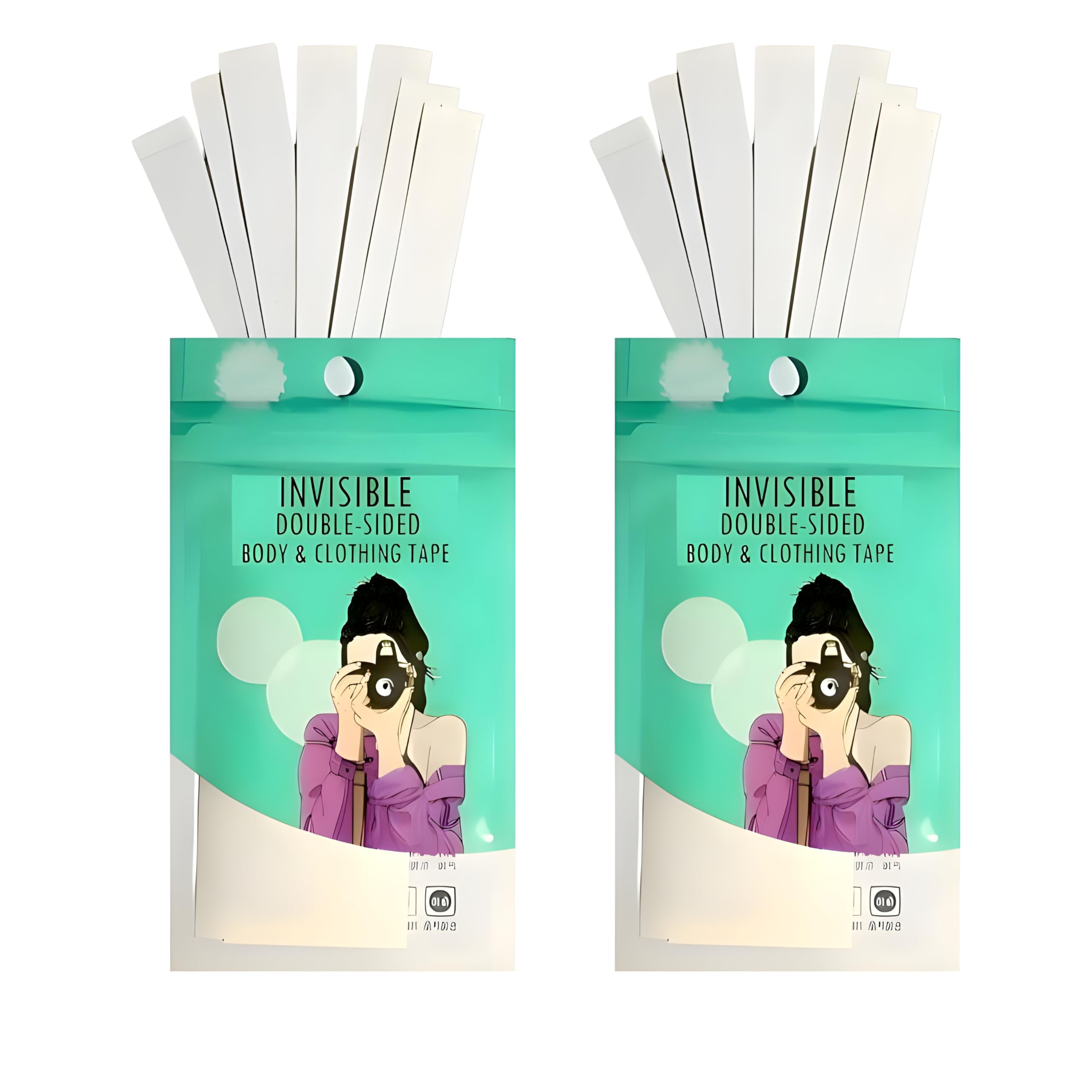 Strips Double Sided Tape for Fashion, Clothing and Body | All Day Strength Invisible Dress Tape for women | Gentle to stick on Skin and clothes | Transparent Tap