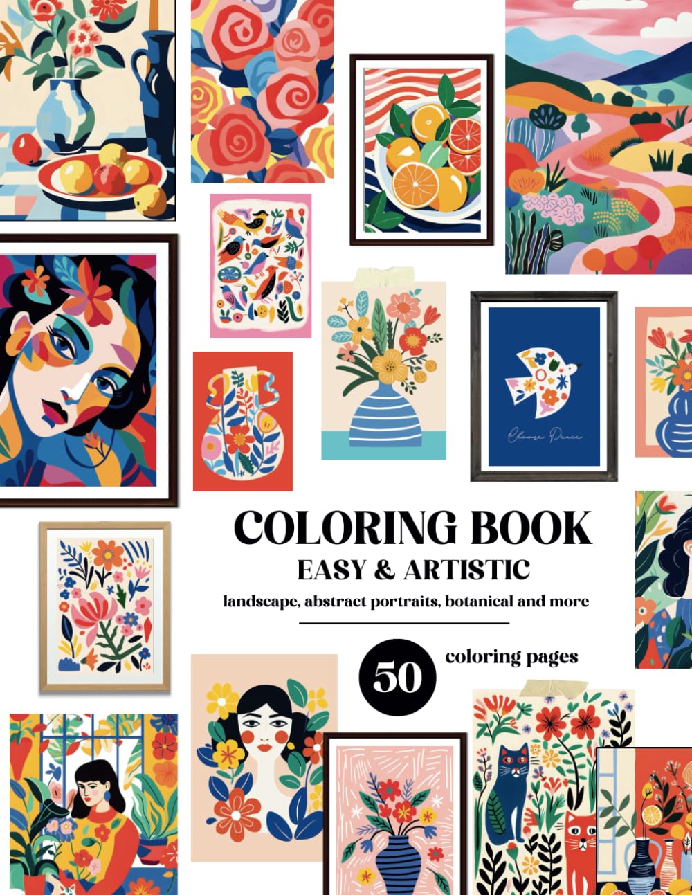 Coloring Book for Adults, Easy and Artistic: Art Therapy, Stress Relief, Anxiety Reducer, Bold and Easy, Mindfullness (Easy & Artistic Coloring Books)
