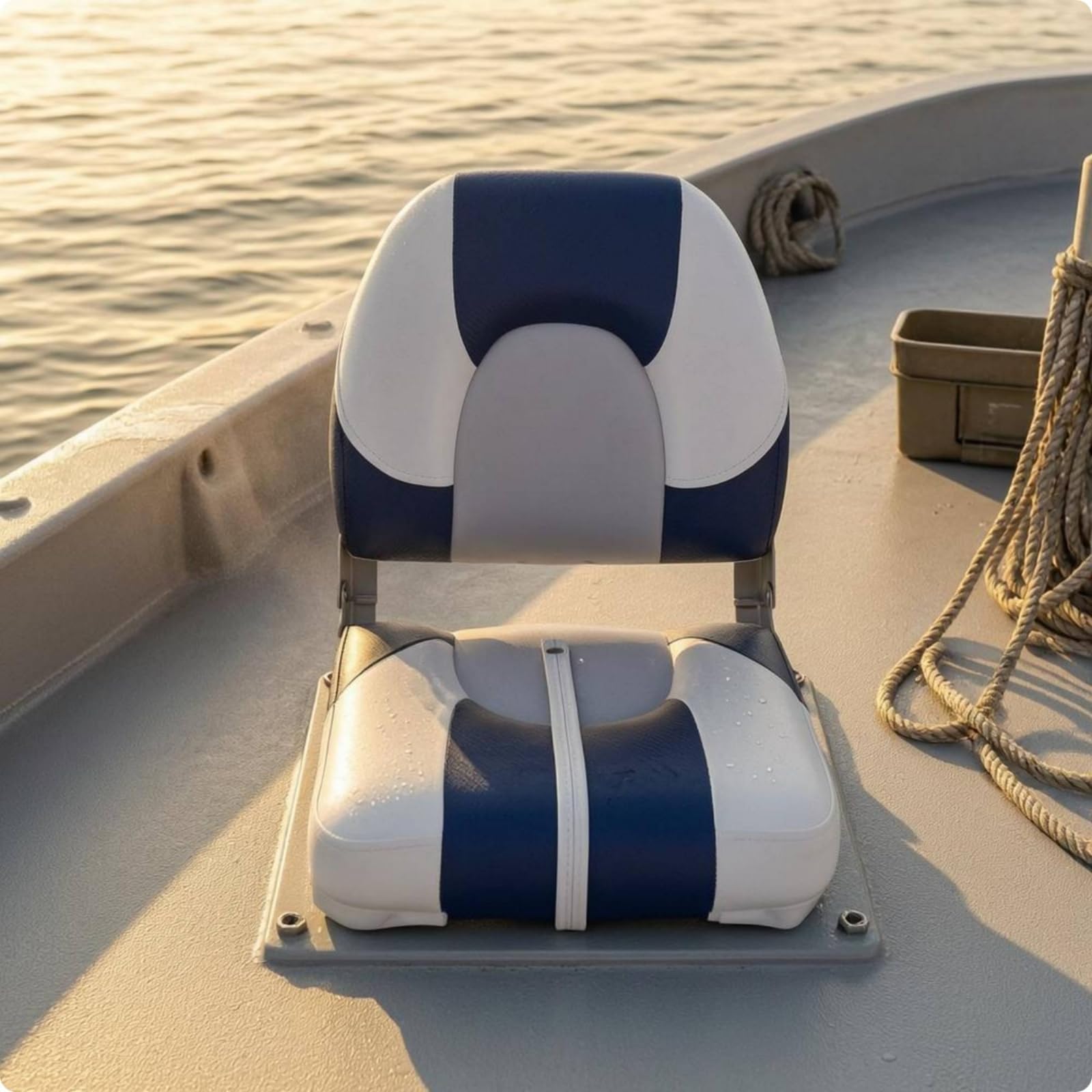 Sedile Barca Pieghevole Sedia Marina Low Back Seduta Imbarcazione Poltroncina Nautica con Design Compatto Schienale Imbottito Rivestimento in Pelle Pu, Nero