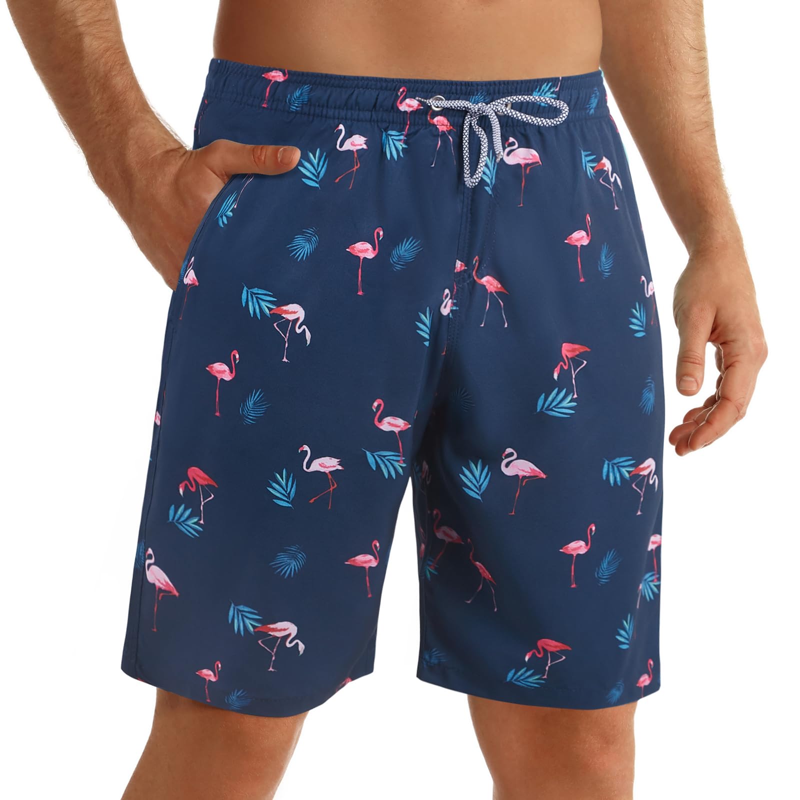 ELETOPMens Swimming Shorts Quick Dry，Board Shorts Men with Pockets and mesh Liner，Mens Swimming Trunks S-4XL