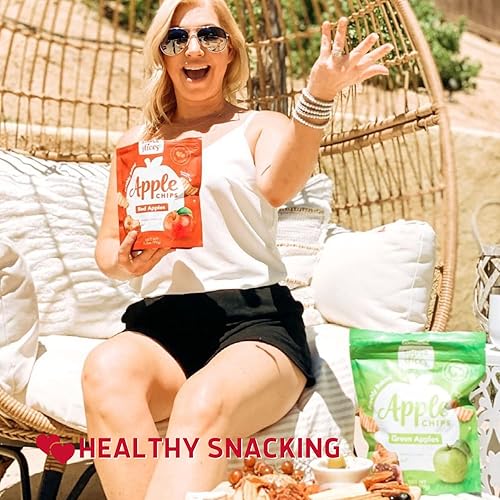 Miniatura 6 de Gourmet Nut Simple Slices Chips de manzana verdes horneadas, manzanas cultivadas en Estados Unidos, sin azúcar añadida, manzanas verdes, bolsa de