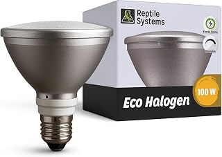 Reptile Systems Eco Halogen – White 100w – Lamp for Reptiles & Amphibians – Light for Tanks, Vivariums & Crested Geckos