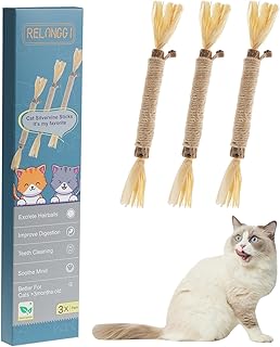 RELONGGI Pack of 3 Catnip Sticks - Natural Cat Toy with Dental Care for Cats Chew Toy Against Boredom product image