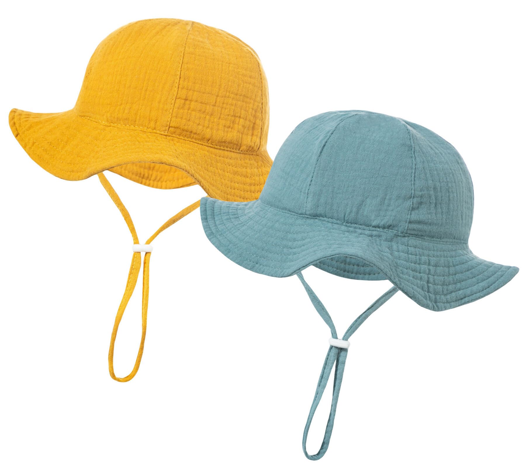Happy Cherry Sombrero Verano Bebé Niño Niña Gorro de Pescador con ala Ancho para Playa Vacaciones al Aire Libre Infantil Gorra con Cordón Ajustable Bucket Hat Protección de Sol - 3-12 Meses