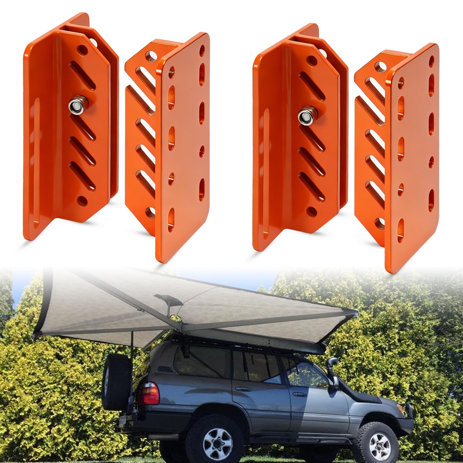 Photo 1 of 2 Sets Awning Brackets for Roof Rack, Universal Quick-Release Awning Brackets Hardware, Heavy-Duty Detachable Mounts Side Tent Accessories, Suitable for Camping and Road Trips