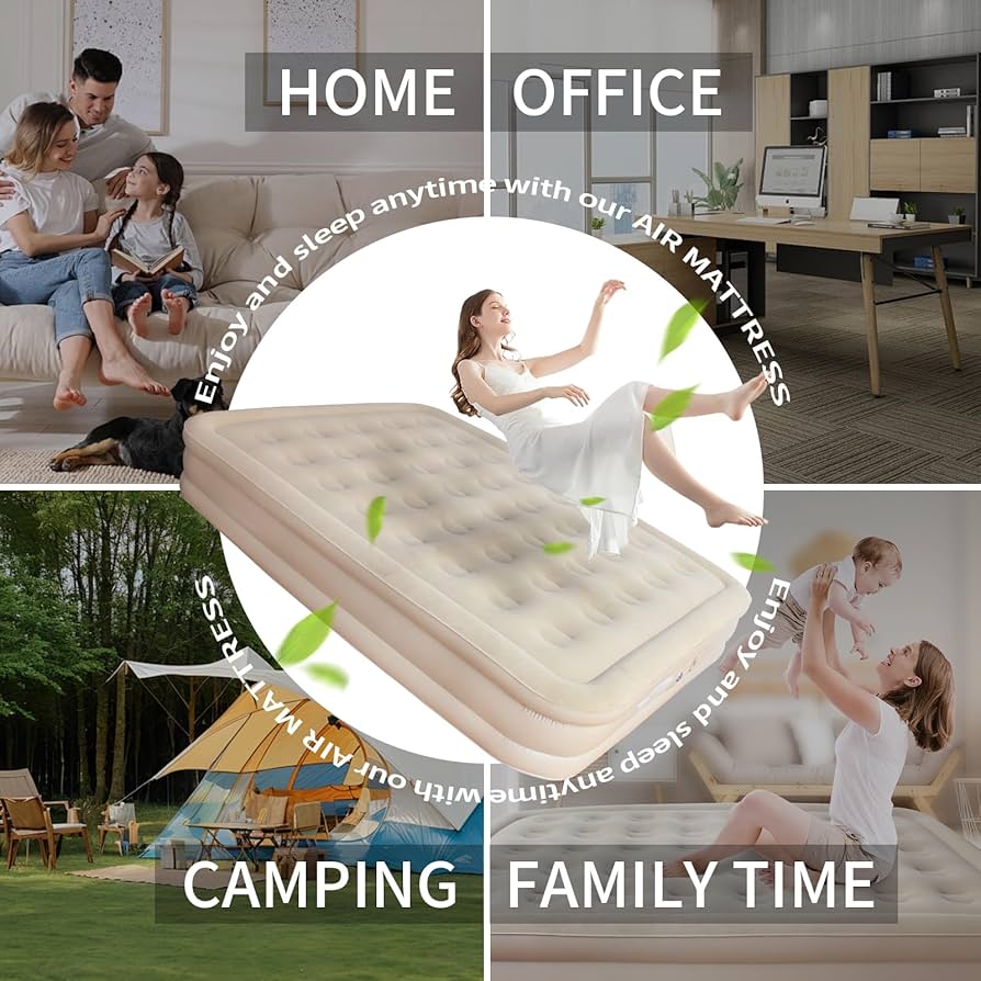 ❤セレブなクイーンサイズ❣2つの枕＆エアーポンプ付属♪❤エアーベッド Amazon.co.jp: Baiaoインフレータブル エアーベッド ダブル内蔵