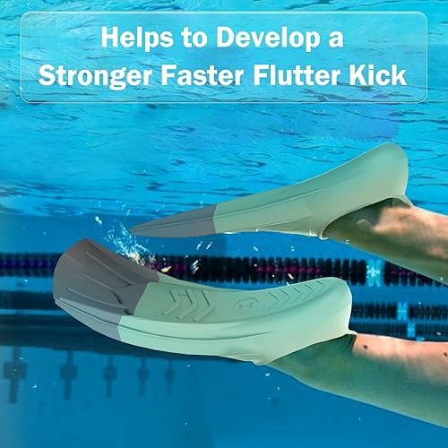 Miniatura 3 de Gintenco Aletas de natación para niños, aletas de entrenamiento de natación para natación, aletas de tamaño de viaje con bolsa de malla, aletas de