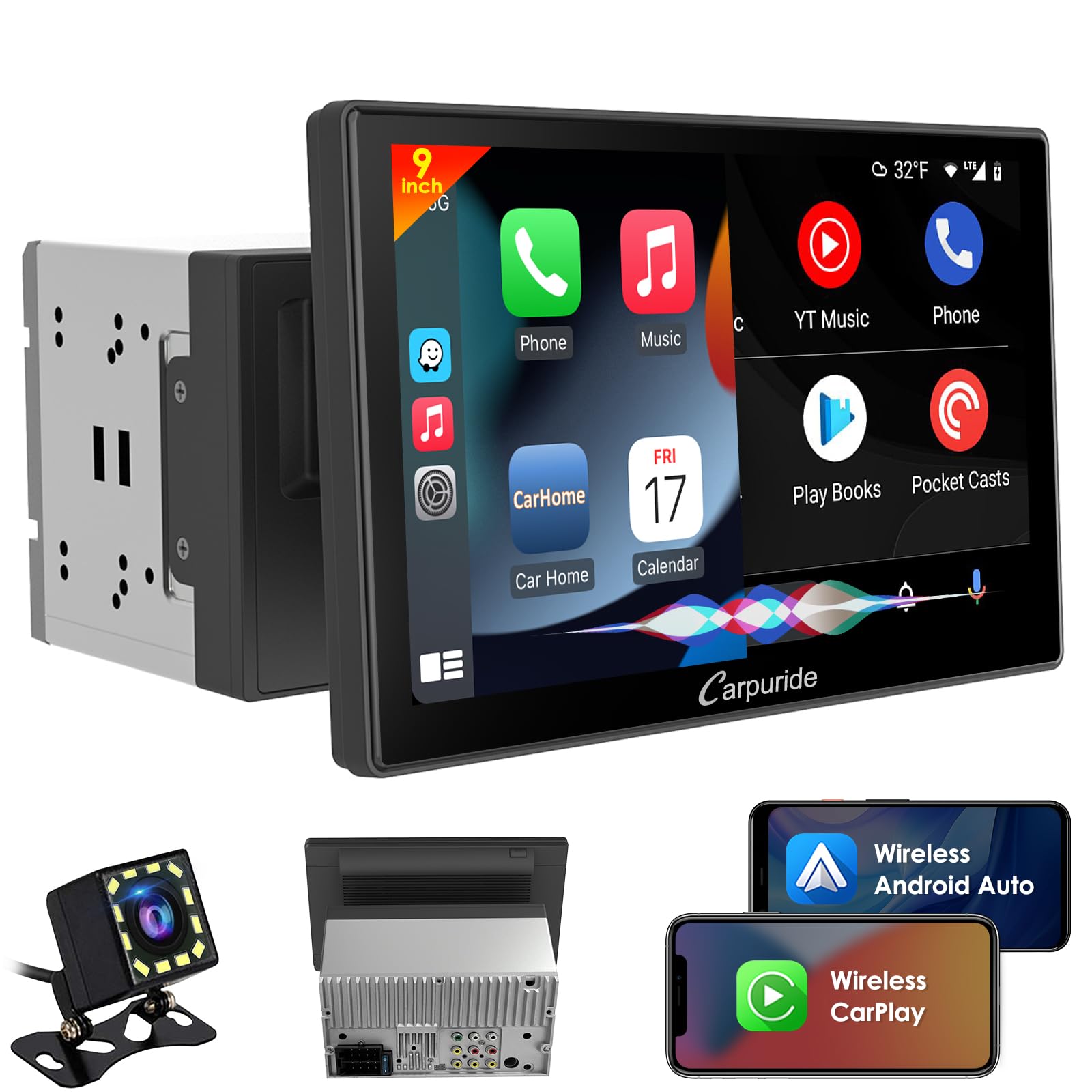Amazon.com: Carpuride YT09S IPS Double Din Car Stereo Radio Screen