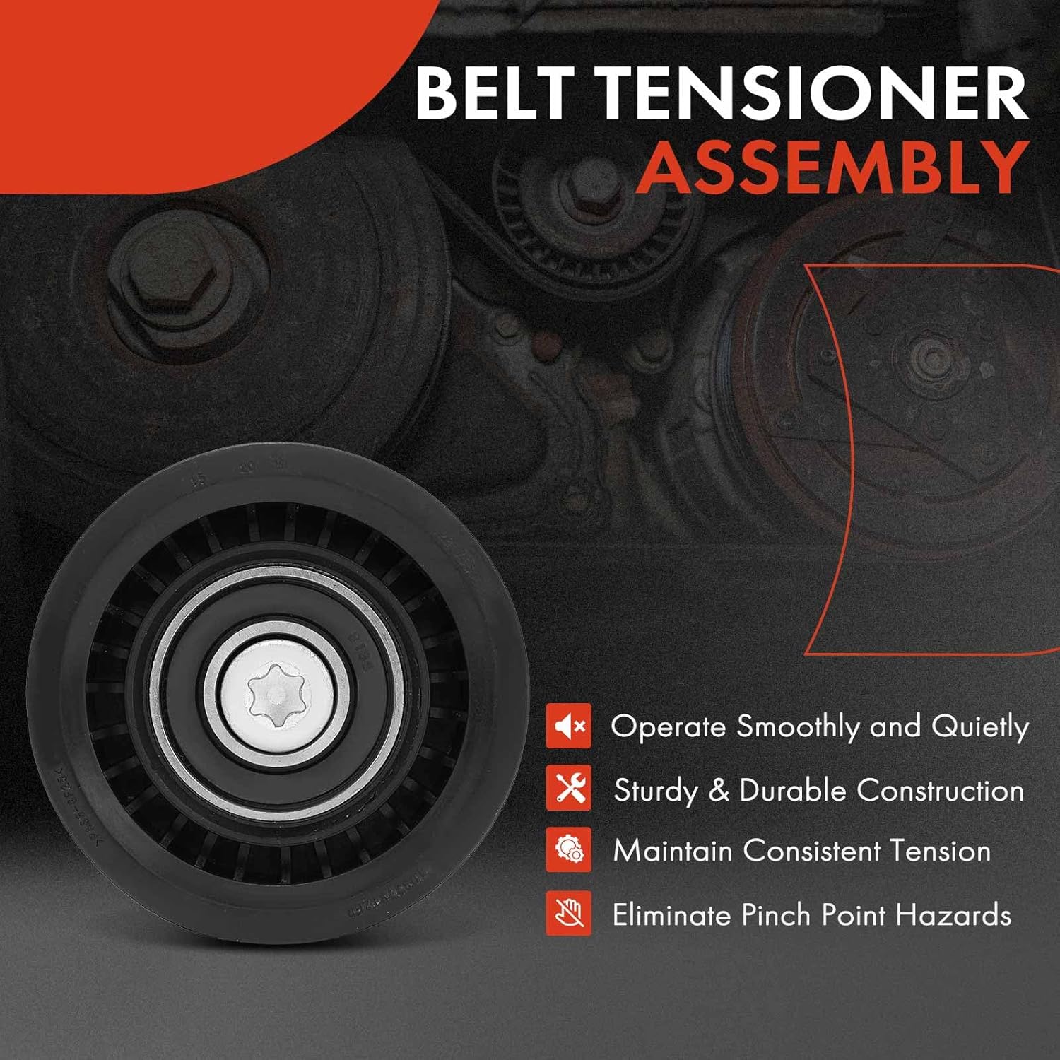 A-Premium Belt Idler Pulley Compatible with BMW 740i/740Li 2011-2012, X6 2008-2010, 3.0L