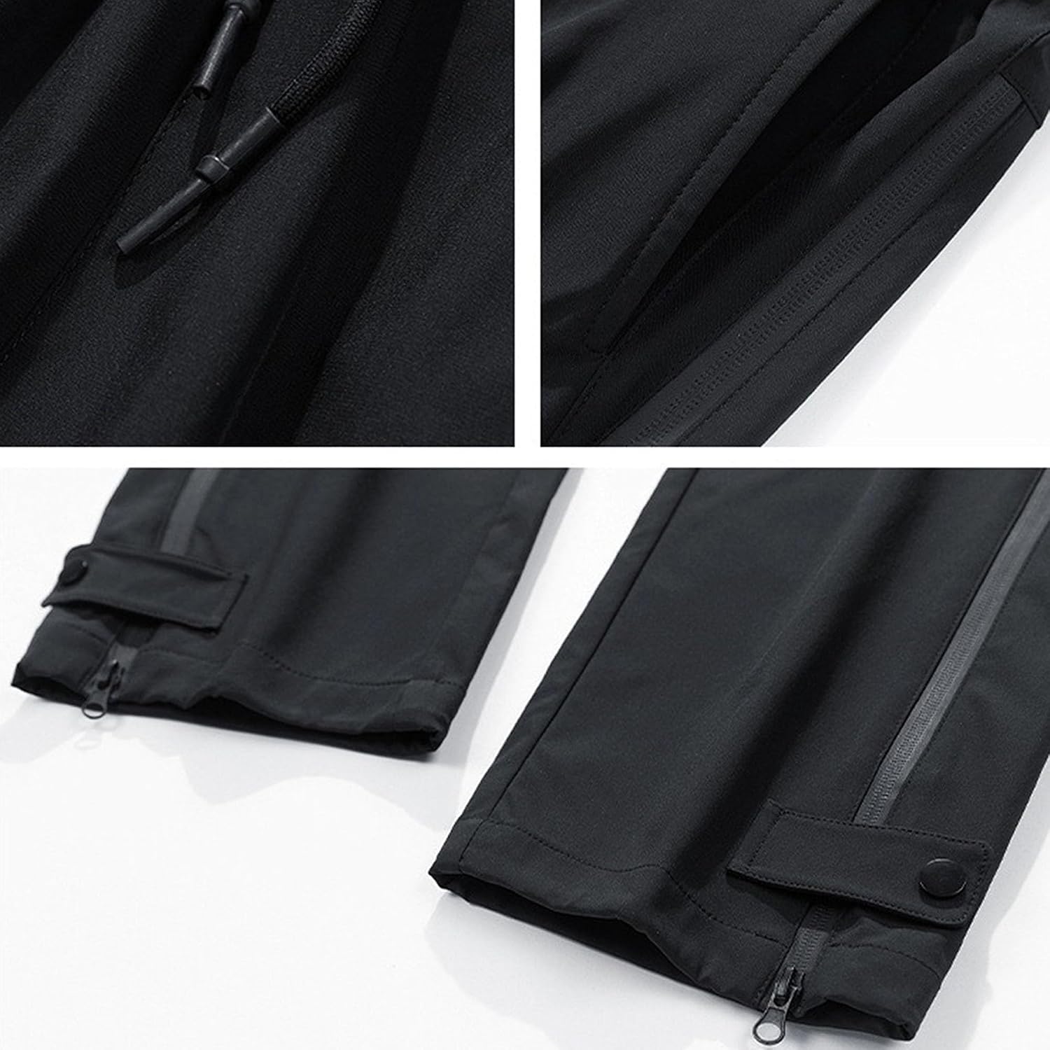 Men's Straight Leg Elastic Waist Outdoor Pants Loose Fit Cargo Streetwear Trousers Drawstring Hiking Sweatpants