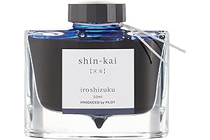 PILOT Iroshizuku Fountain Pen Ink, Shin-Kai, Deep Sea (Blue Black), 50ml