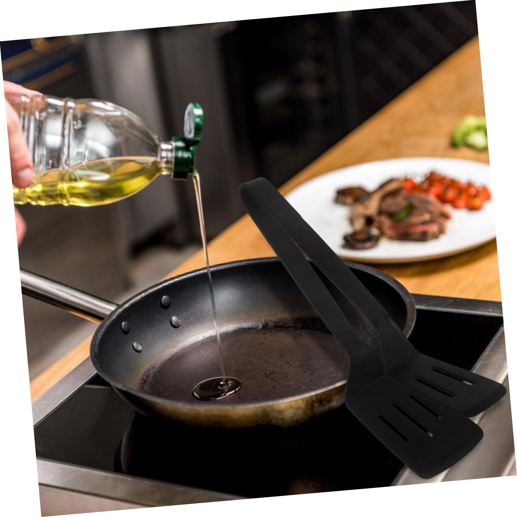 ifundom 4stücke Silicone Küchenzange Multifunktionale Bbq Lebensmittelechtem Hitzebeständig Wenden Von Steak Fisch Und