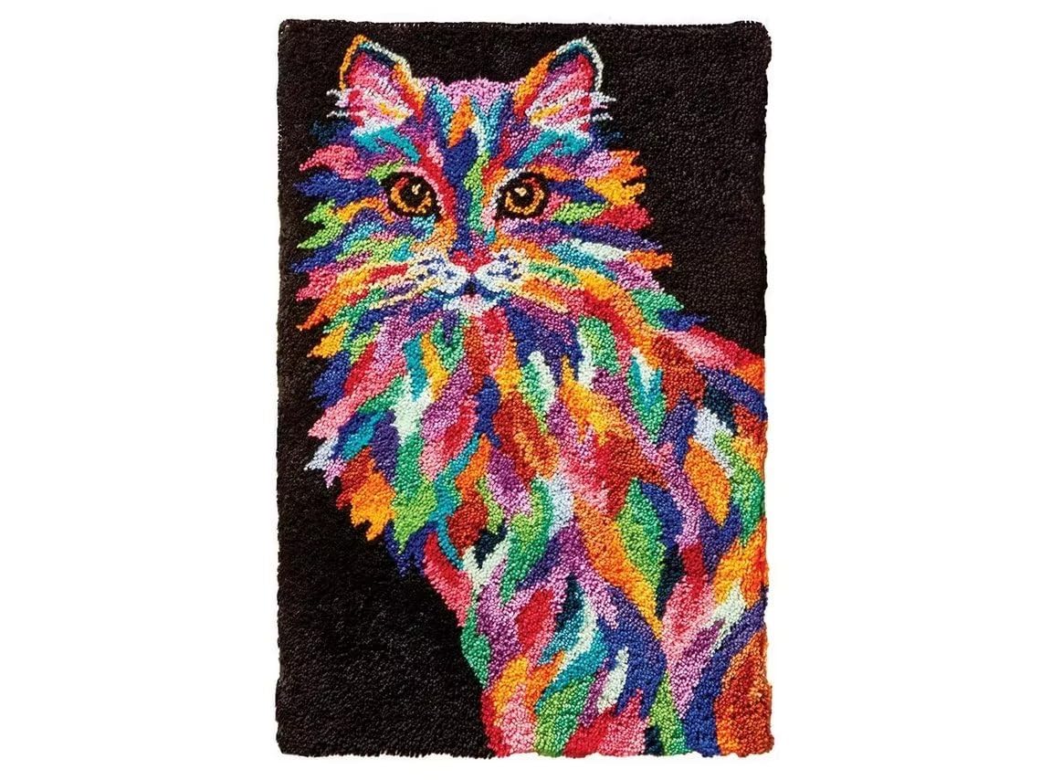 ROCKY&CHAO Latch Hook Kits for Kids and Adults DIY Latch Hook Rug Kit, Cross Stitch Rug Making Kit