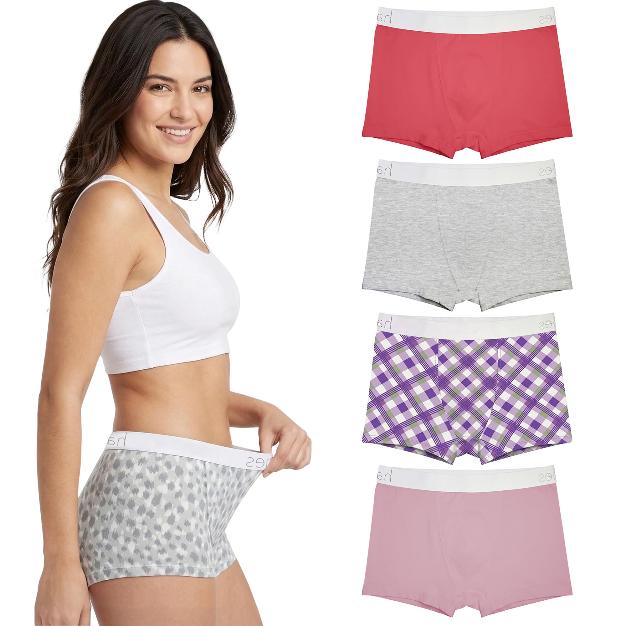 Boy Shorts Panties for Women Boyshort Panties (Random Colors and Prints)-picture-43