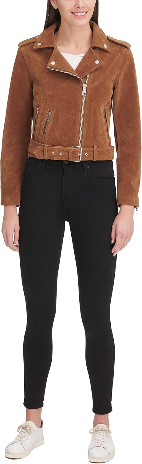 Levi's Women's Faux Leather Belted Motorcycle Jacket (Standard & Plus Sizes) - Image 4