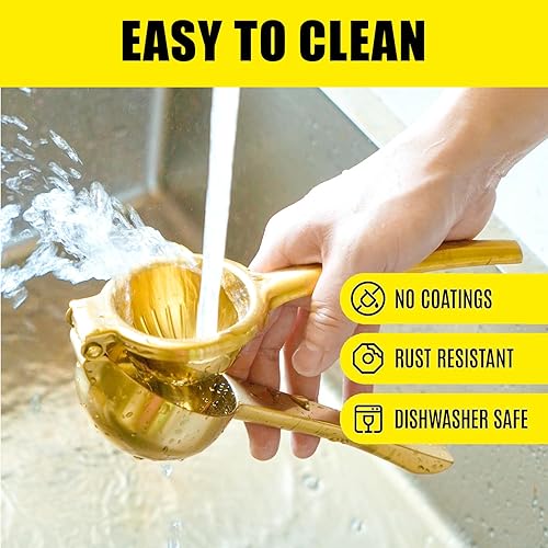 Miniatura 7 de SHIKORI Exprimidor de limón, exprimidor de mano grande y resistente para limón, prensa manual de acero inoxidable, exprimidor de cítricos,