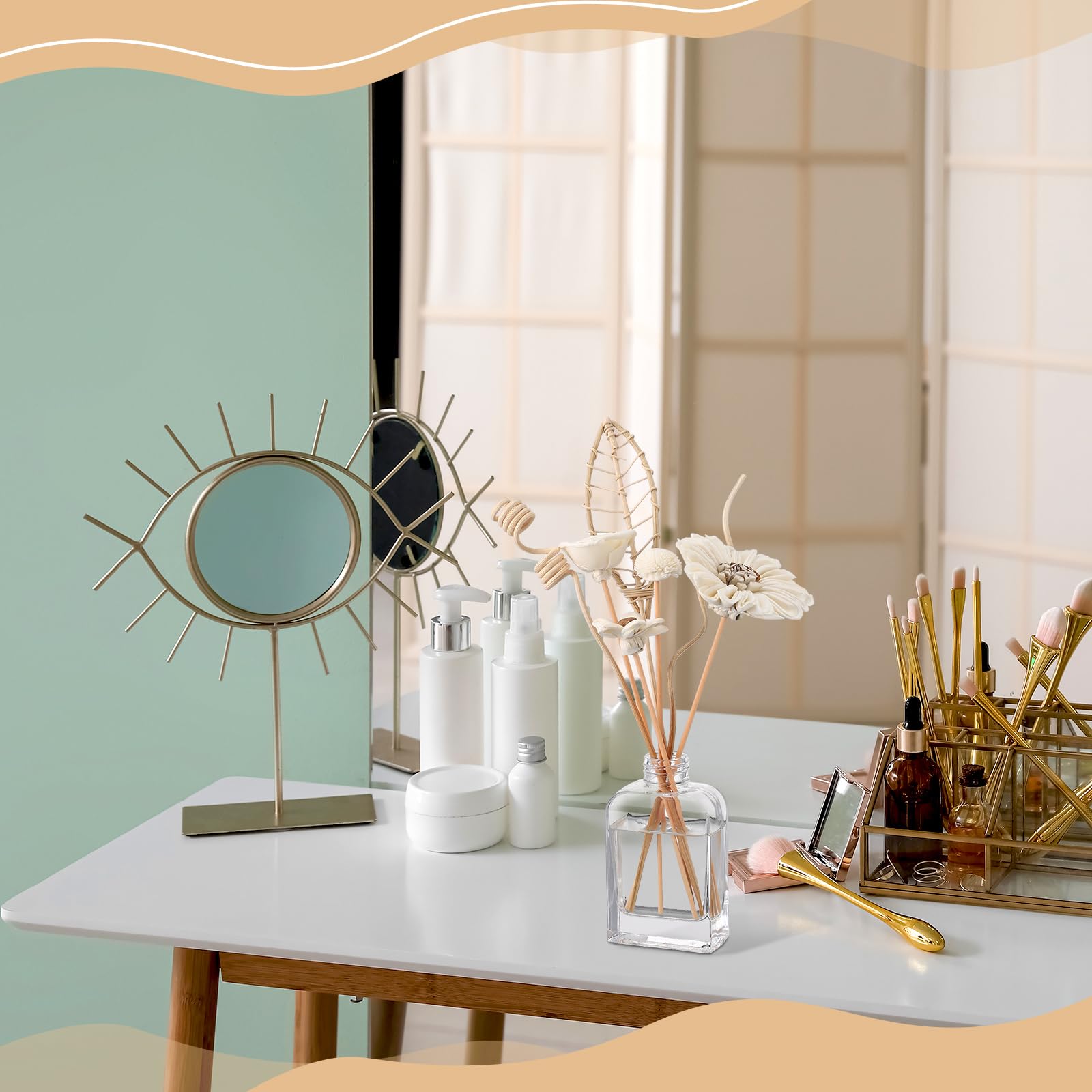 Cindeer Il set di 200 bastoncini per diffusori include 10 stili, 100 bastoncini di fiori in rattan naturale, 7 stili, 100 diffusori di fragranze miste in rattan, diffusore di fragranza di ricambio per