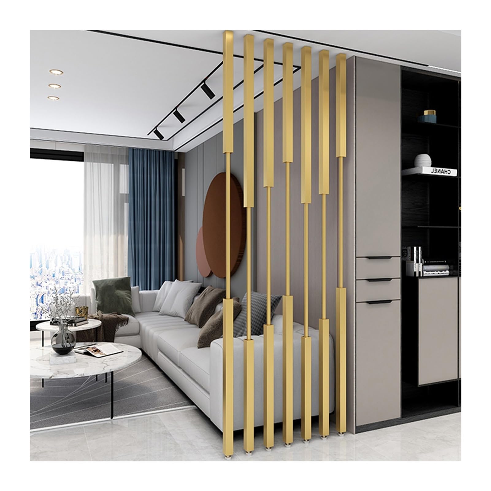 Paravent doré rond en fer de 85 cm pour sublimer votre décoration intérieure